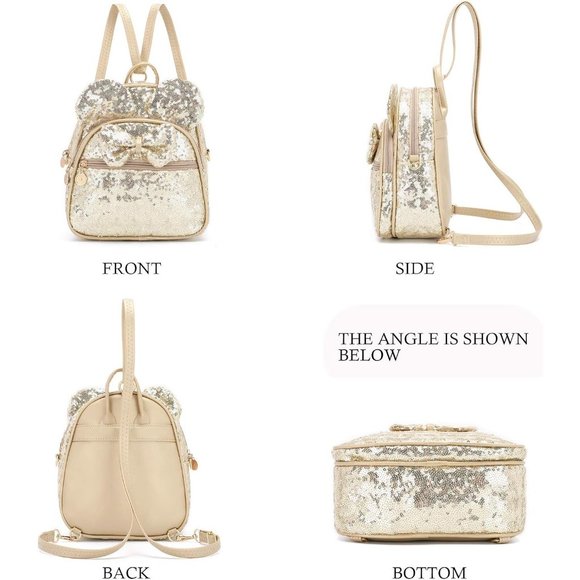 Bowknot Polka Dot Mini Backpack And Convertible Shoulder Bag Purse for Women - Picture 5 of 7